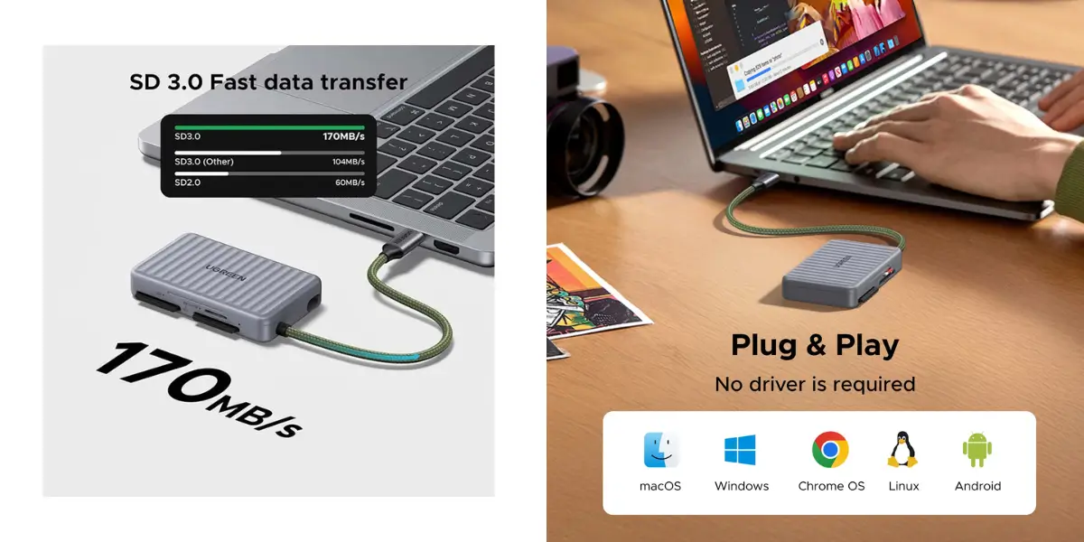 UGREEN CM868 USB C 3.0 SD OR TF Card Reader with 4 Card Storage Slots (55887).webp